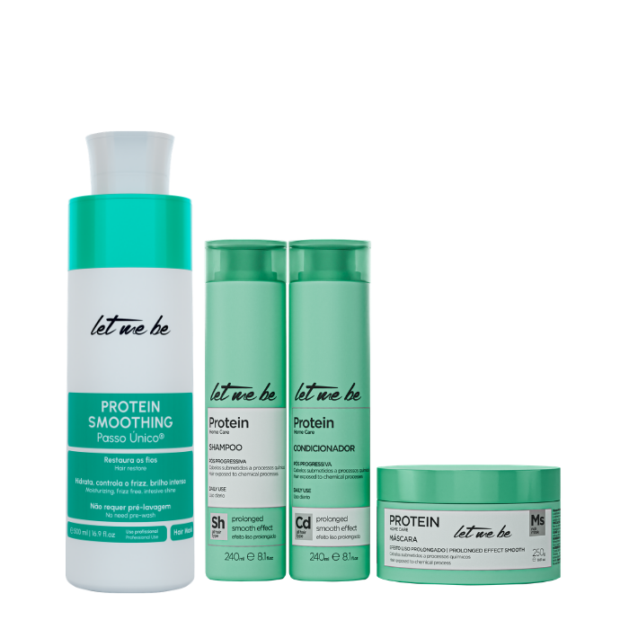 Alisamento Protein Smoothing Passo Único | 500ml + Kit Protein Home Care – Liso Prolongado | Pós-Progressiva