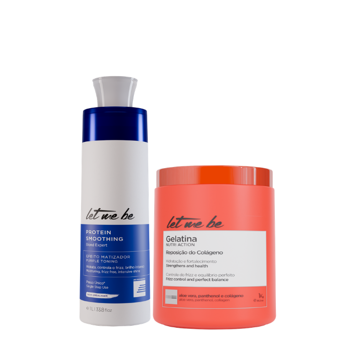 Alisamento Blond Expert Passo Único | 1L + Máscara Gelatina – Hidratação e Reposição do Colágeno | 1Kg