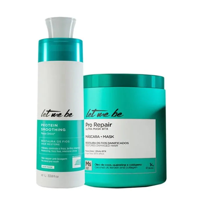 Alisamento Protein Smoothing Passo Único | 1L + Btx Pro Repair Ultra Mask | 1Kg