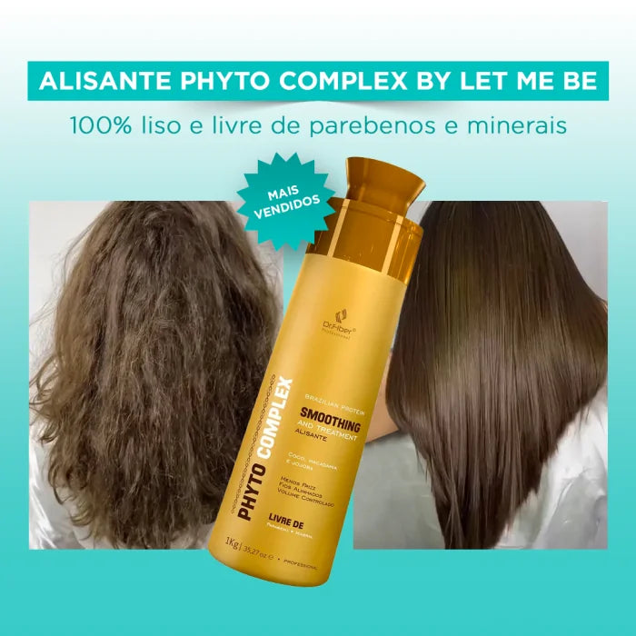 Shampoo Preparatório Phyto Detox | 1L + Alisante Phyto Complex | 1L