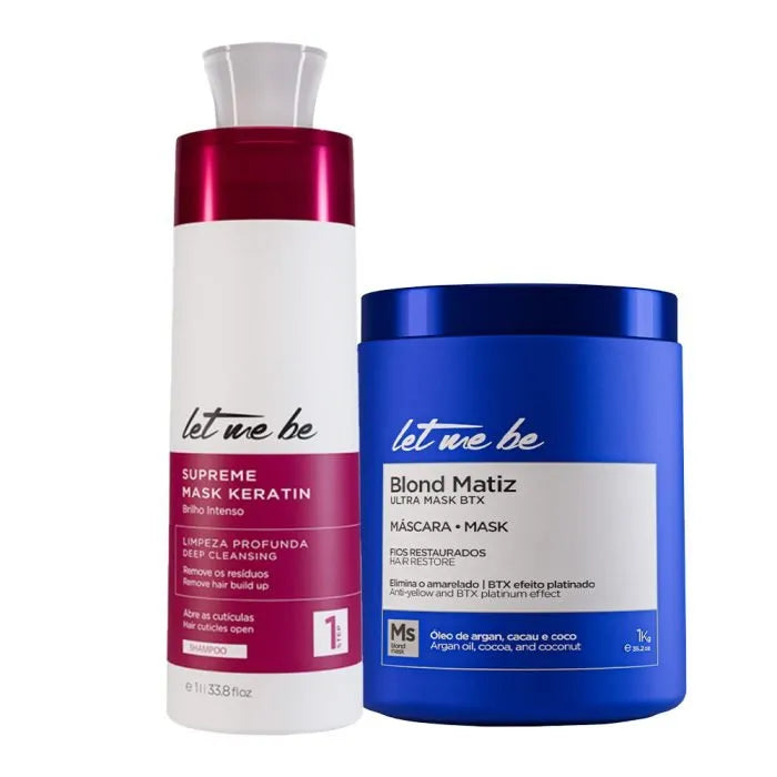 Btx Blond Matiz Ultra Mask | 1kg + Shampoo Anti Resíduos Supreme | 1L
