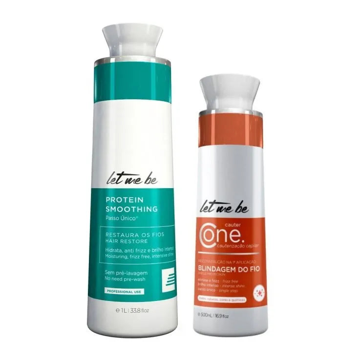 Alisamento Protein Smoothing Passo Único | 1L + Cauterização Cauter One – Let Me Be | 500ml