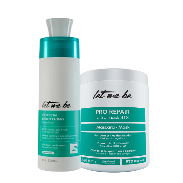 Alisamento Protein Smoothing Passo Único | 1L + Btx Pro Repair Ultra Mask | 1Kg