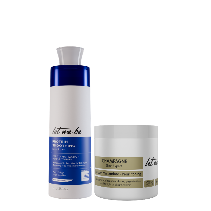 Alisamento Blond Expert Passo Único | 1L + Máscara Champagne – Efeito Perolado | 500g