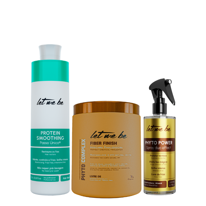Protein Smoothing Passo Único | 1L + Máscara Finalizadora Phyto Complex | 1kg + Spray Phyto Power | 260ml