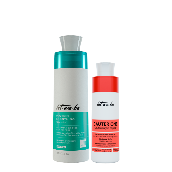 Alisamento Protein Smoothing Passo Único | 1L + Cauterização Cauter One – Let Me Be | 500ml