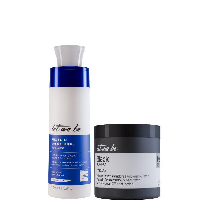 Alisamento Blond Expert Passo Único | 500ml + Máscara Black – Efeito Acinzentado | 500g