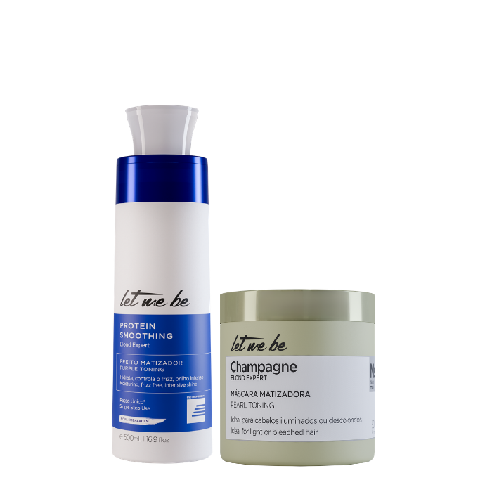 Alisamento Blond Expert Passo Único | 500ml + Máscara Champagne – Efeito Perolado | 500g