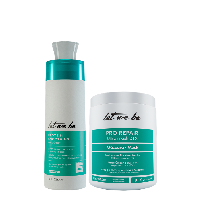 Alisamento Protein Smoothing Passo Único | 1L + Btx Pro Repair Ultra Mask | 1Kg