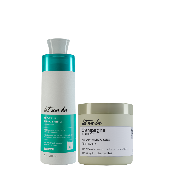 Alisamento Protein Smoothing Passo Único | 1L + Máscara Champagne – Efeito Perolado | 500g