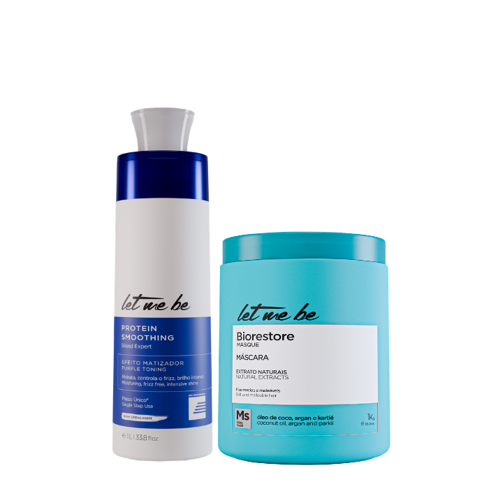 Alisamento Blond Expert Passo Único | 1L + Máscara Biorestore Ultra Hidratante | 1Kg