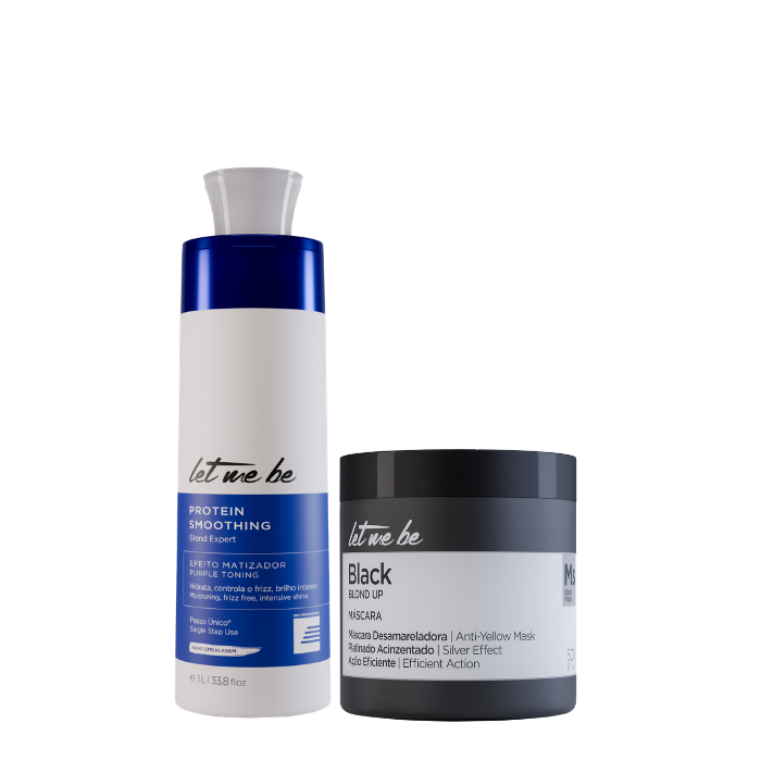 Alisamento Blond Expert Passo Único | 1L + Máscara Black – Efeito Acinzentado | 500g