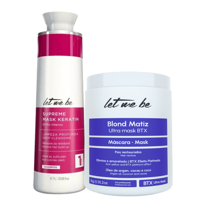Btx Blond Matiz Ultra Mask | 1kg + Shampoo Anti Resíduos Supreme | 1L