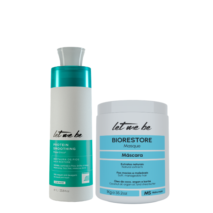 Alisamento Protein Smoothing Passo Único | 1L + Máscara Biorestore Ultra Hidratante | 1Kg