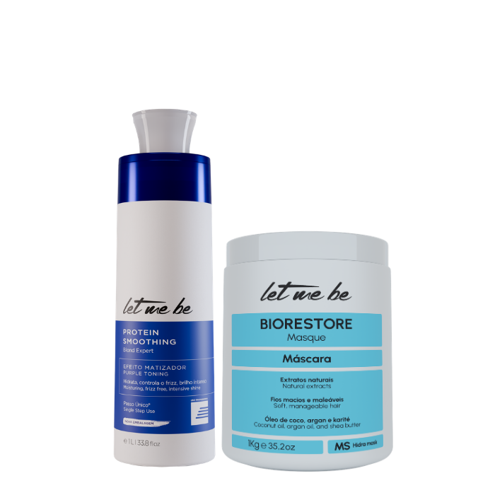 Alisamento Blond Expert Passo Único | 1L + Máscara Biorestore Ultra Hidratante | 1Kg
