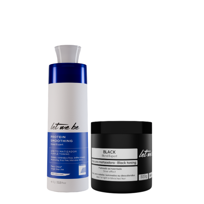 Alisamento Blond Expert Passo Único | 1L + Máscara Black – Efeito Acinzentado | 500g