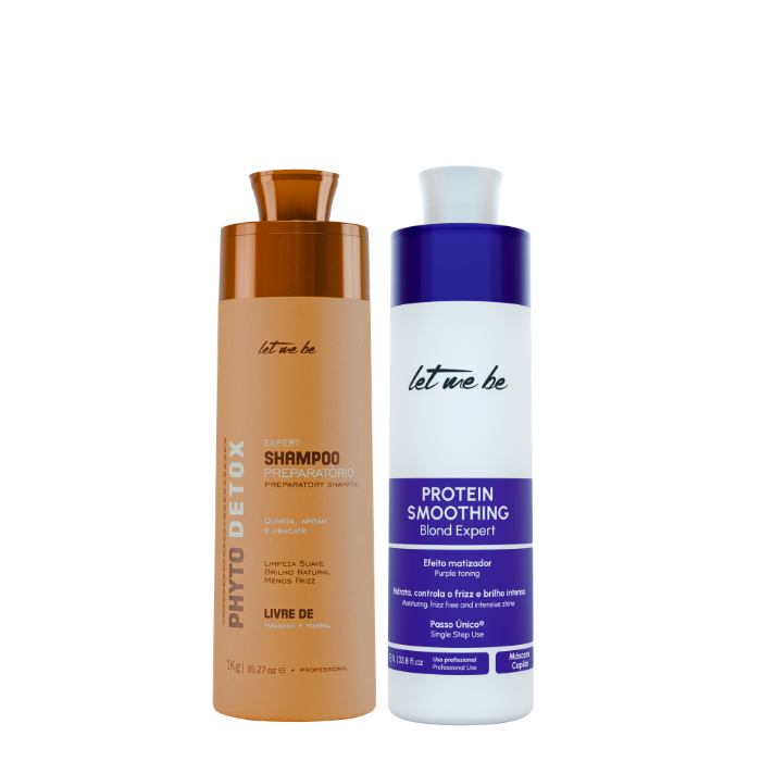 Shampoo Preparatório Phyto Detox | 1L + Protein Smoothing Blond Expert | 1L