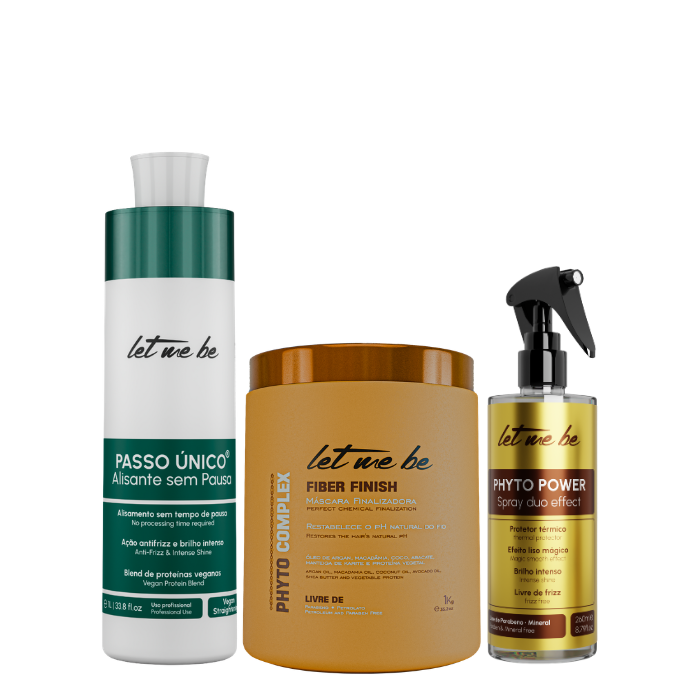 Passo Único - Sem Pausa | 1L +  Máscara Finalizadora Phyto Complex | 1kg + Spray Phyto Power | 260ml